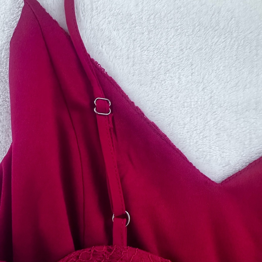 Red Lace Mini Dress - Picture 5 of 6